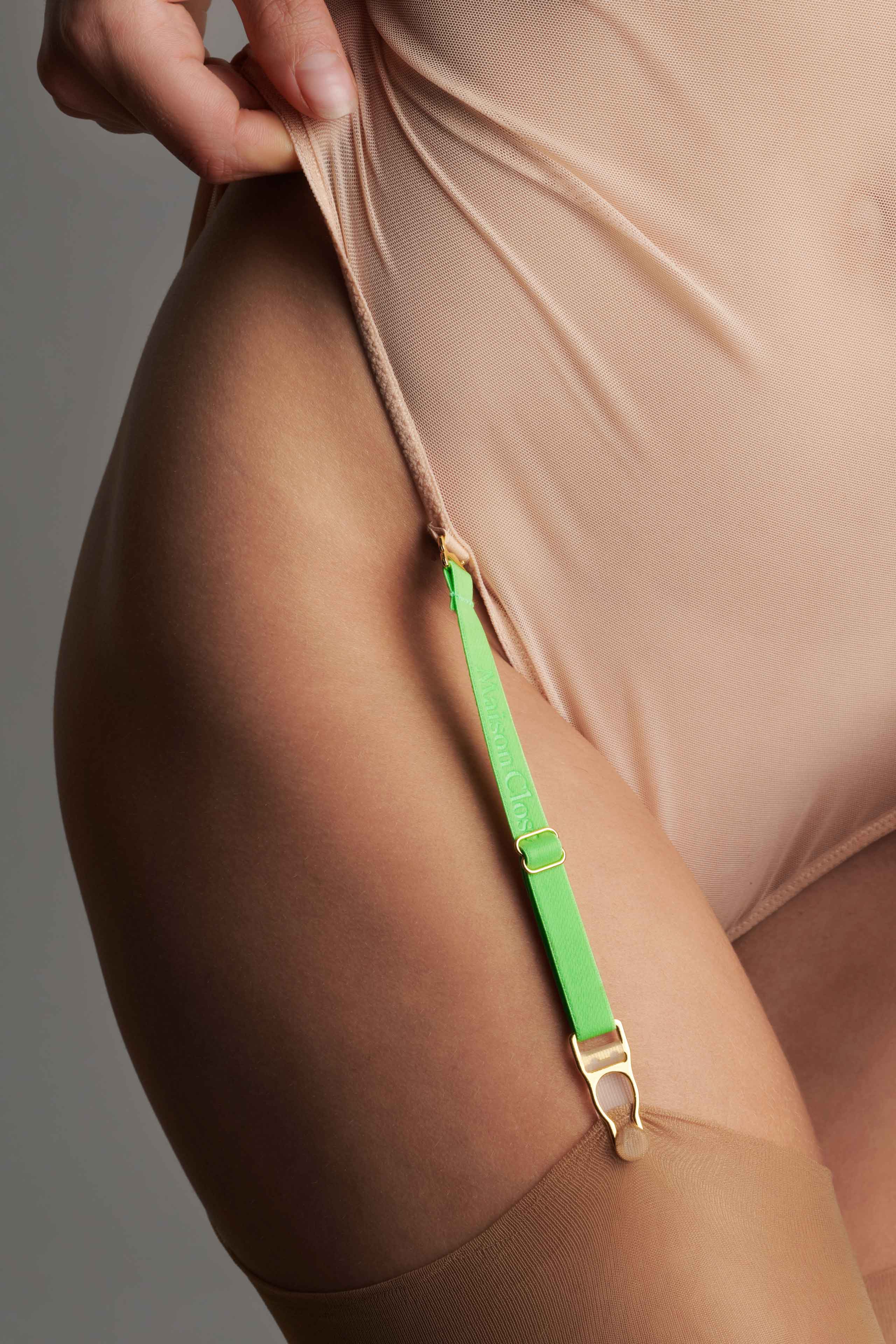 Suspenders straps - Signature - Neon Green/Gold - 4 pieces