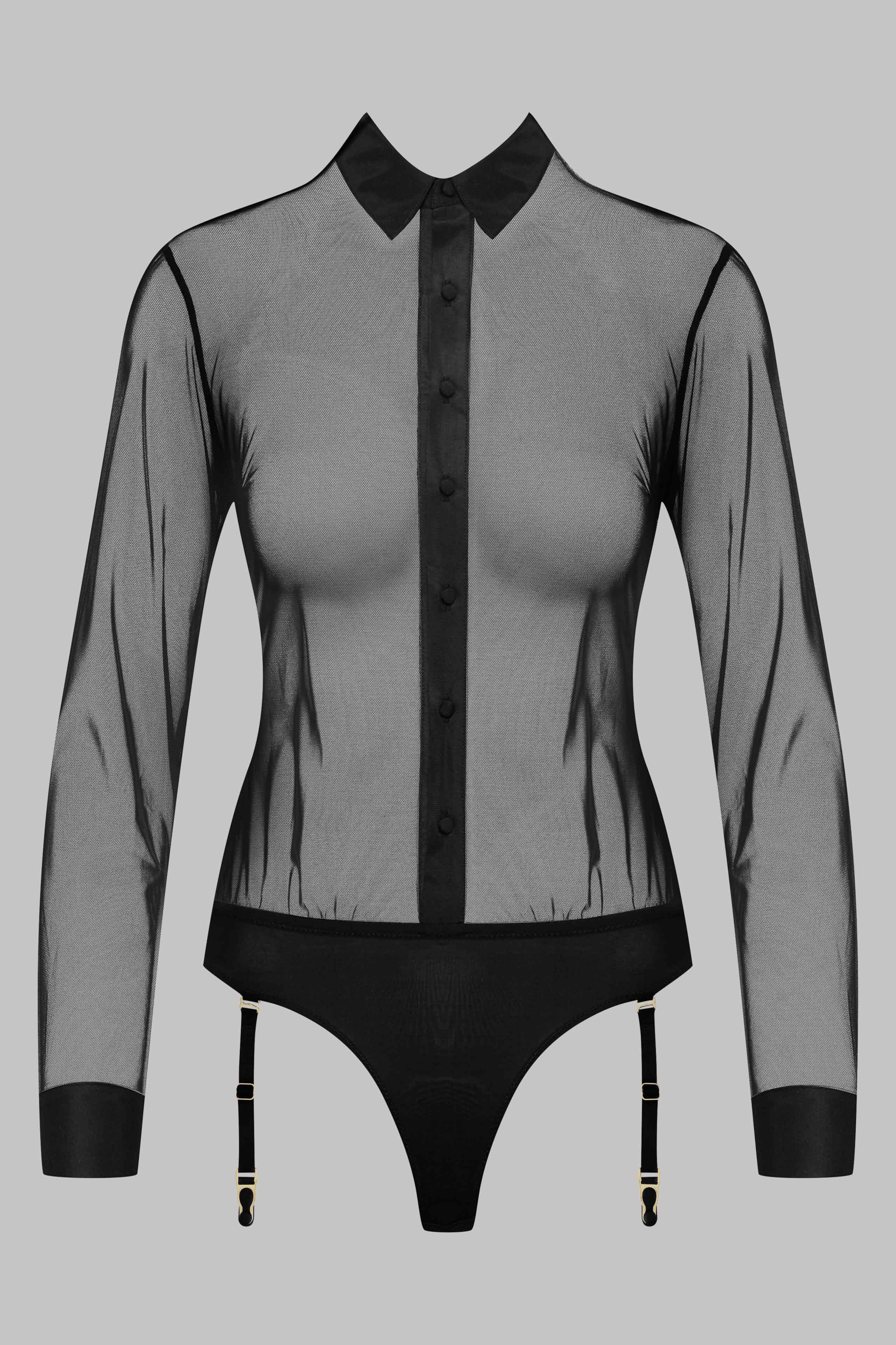Bodysuit shirt shape with suspenders - Madame Rêve – Maison Close