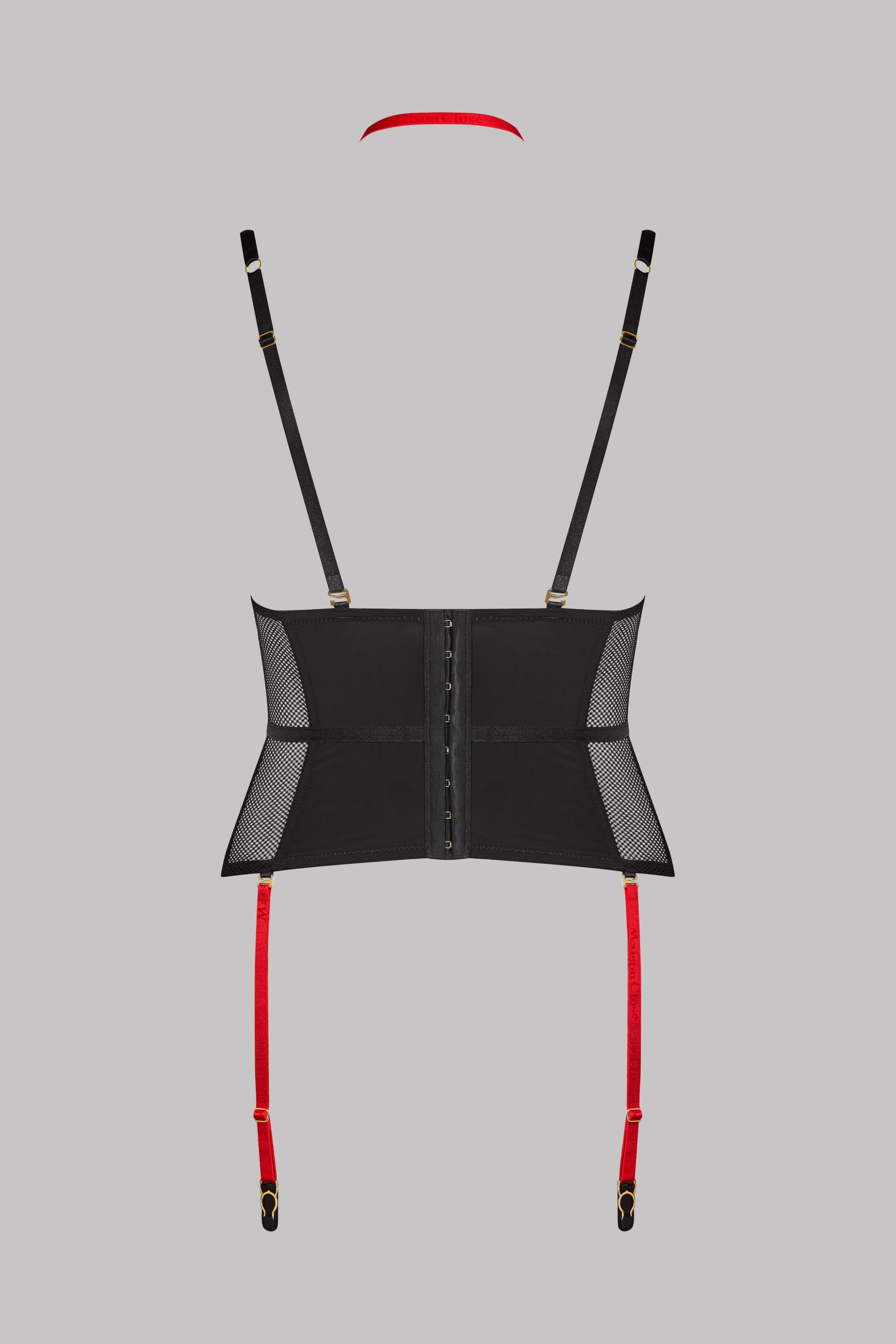 Waist cincher with harness & suspenders - Sacré Cœur - Black